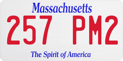 MA license plate 257PM2