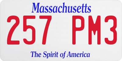 MA license plate 257PM3