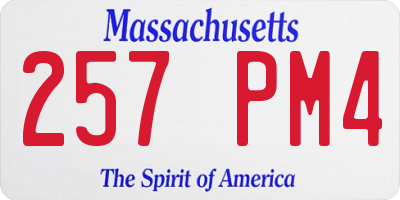 MA license plate 257PM4