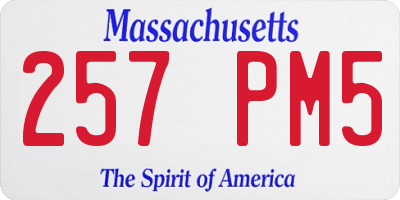 MA license plate 257PM5