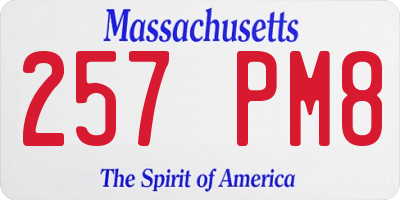 MA license plate 257PM8