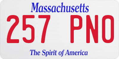 MA license plate 257PN0