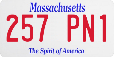 MA license plate 257PN1