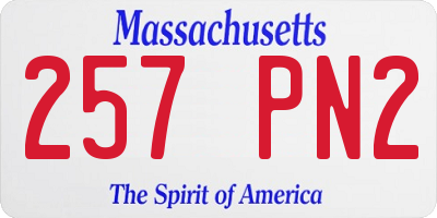 MA license plate 257PN2