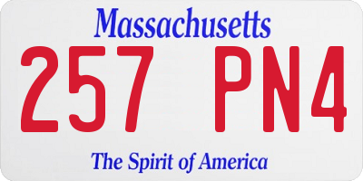 MA license plate 257PN4