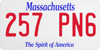 MA license plate 257PN6