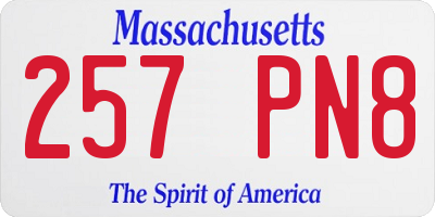 MA license plate 257PN8
