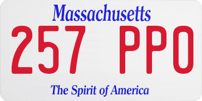 MA license plate 257PP0