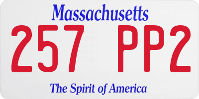 MA license plate 257PP2
