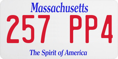 MA license plate 257PP4