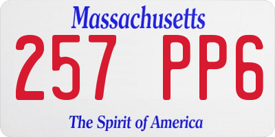 MA license plate 257PP6