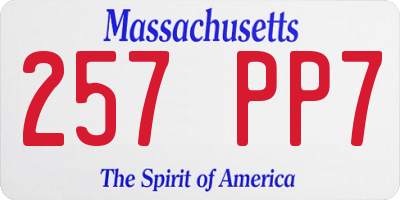 MA license plate 257PP7