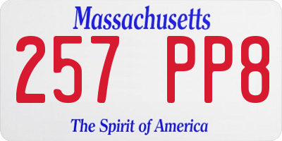 MA license plate 257PP8