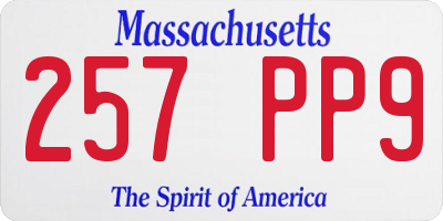 MA license plate 257PP9
