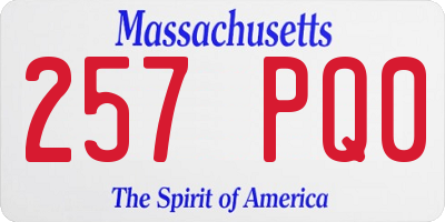 MA license plate 257PQ0