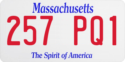 MA license plate 257PQ1
