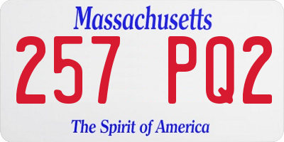 MA license plate 257PQ2