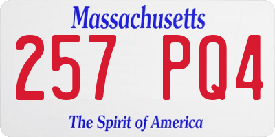 MA license plate 257PQ4