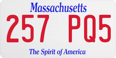 MA license plate 257PQ5