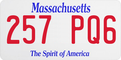 MA license plate 257PQ6