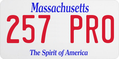 MA license plate 257PR0