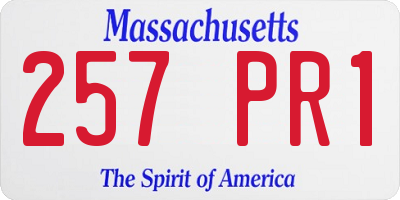 MA license plate 257PR1