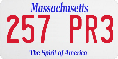 MA license plate 257PR3