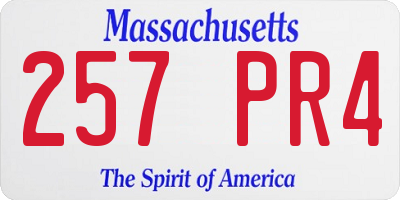 MA license plate 257PR4