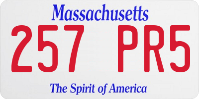 MA license plate 257PR5