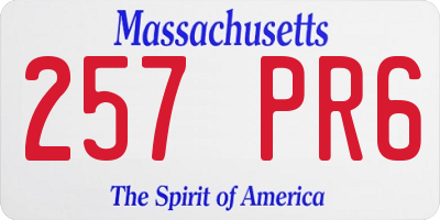 MA license plate 257PR6