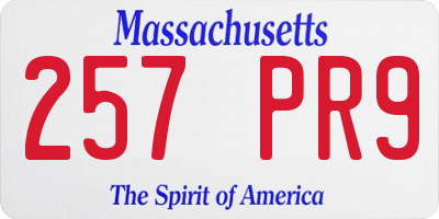 MA license plate 257PR9