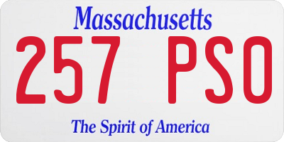MA license plate 257PS0