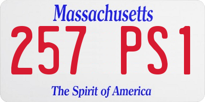 MA license plate 257PS1