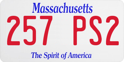 MA license plate 257PS2