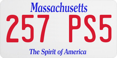 MA license plate 257PS5