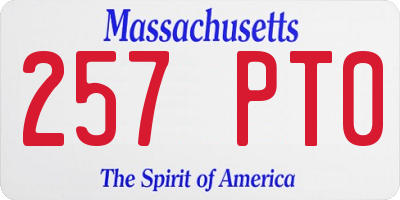MA license plate 257PT0