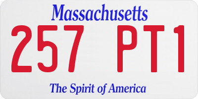 MA license plate 257PT1
