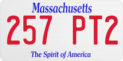 MA license plate 257PT2