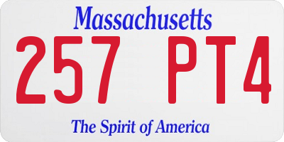 MA license plate 257PT4