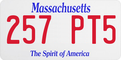MA license plate 257PT5