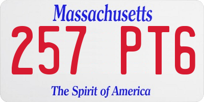 MA license plate 257PT6