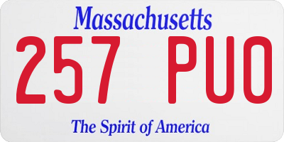 MA license plate 257PU0