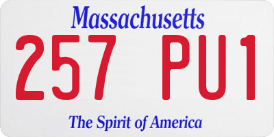 MA license plate 257PU1