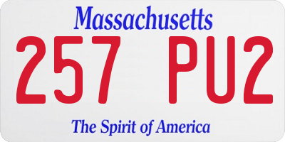 MA license plate 257PU2