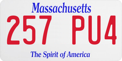 MA license plate 257PU4