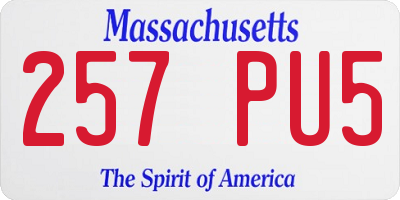 MA license plate 257PU5