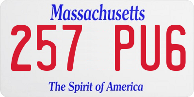 MA license plate 257PU6