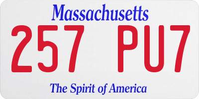 MA license plate 257PU7