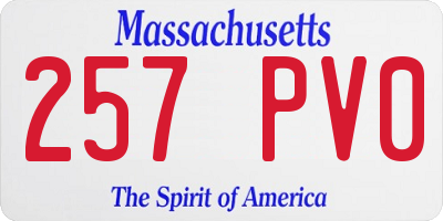 MA license plate 257PV0