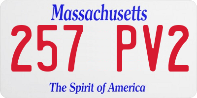 MA license plate 257PV2